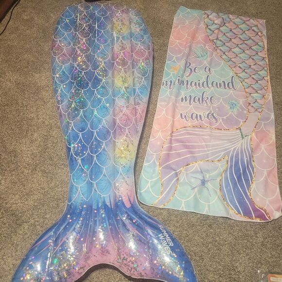 Summer Waves Be A Mermaid Make Waves Backrest Swimming Set - Picture 1 of 7